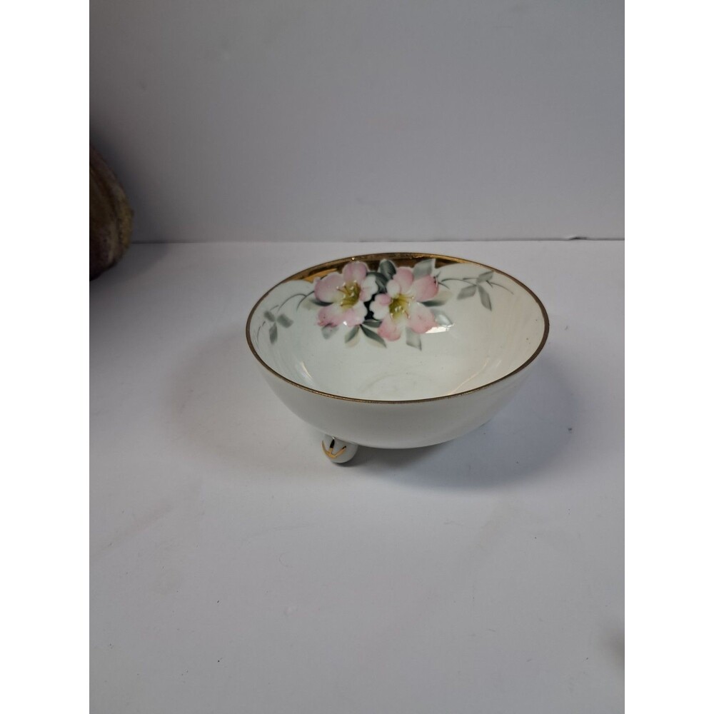 Nippon Three Footed Porcelain Berry Bowl
